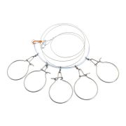 Кукан Namazu металл. трос 3,0 м, d-2 мм, 5 круг. карабинов (уп. PVC чехол)