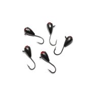 Мормышка вольф"ЯМАН"Капля с ушк. + кр. камень, р.4, вес 1 г, цв.черн.никель(уп.5 шт.)