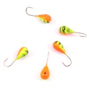 Мормышка вольф"ЯМАН"Капля с отв, р.3,5, вес 0,60,цв.оранж.(уп.5 шт.)