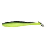 Виброхвост YAMAN PRO Flatter Shad, р.4 inch, цвет #32 - Black Red Flake/Chartreuse (уп. 5 шт.)
