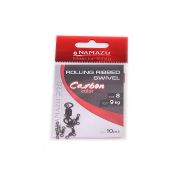 Вертлюг Namazu Pro ROLLING RIBBED SWIVEL, латунь, цв. Carbon, р. 8, test-9 кг (уп. 10 шт.)/1000/