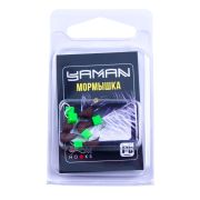 Мормышка безнасад. ЯМАН "Муравей с ушком" матовый шоколад, вес 0,6 г, ядрен.кубик зелёный (уп.5 шт)