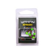 Мормышка безнасад. ЯМАН "Гвоздекубик" матовый шоколад, d-2,5 мм, вес 0,6 г,ядр.кубик зеленый(уп.5шт)