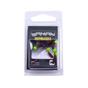 Мормышка безнасад. ЯМАН "Гвоздешарик" матовый шоколад, d-2,5 мм, вес 0,6 г, шарик зелен.неон(уп.5шт)