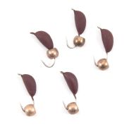 Мормышка безнасад. ЯМАН "Банан" матовый шоколад, d-4 мм, вес 1 г, шарик никелированный (уп.5 шт)