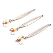 Блесна вертикальная "Яман" Отличная с тройником ,размер 40 мм, вес 3 г, цвет никель (уп.3 шт.)/150/