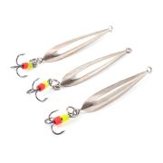 Блесна вертикальная "Яман" Лодочка малая с тройником ,размер 37 мм, вес 4 г,цвет никель уп.3шт./150/