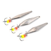 Блесна вертикальная "Яман" Скат с тройником ,размер 33 мм, вес 2,7 г, цвет никель (уп.3 шт.)/150/