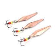 Блесна вертикальная "Яман" Скат с тройником ,размер 33 мм, вес 2,7 г, цвет медь (уп.3 шт.)/150/