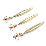 Блесна вертикальная "Яман" Стрела с тройником,размер 40 мм, вес 2,7 г, цвет латунь (уп.3 шт.)/150/