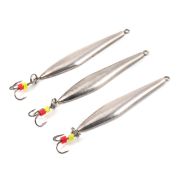 Блесна вертикальная "Яман" Торпеда с тройником, размер 50 мм, вес 5 г, цвет никель (уп.3 шт.)/150/