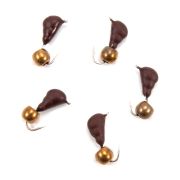 Мормышка безнасад. ЯМАН "Муравей с ушком" матовый шоколад, вес 0,6 г, шарик латунный (уп. 5 шт.)