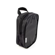 Косметичка "СЛЕДОПЫТ", 15Х21х7 см, ПВХ, на молнии, с ручкой, цв. черный/25/