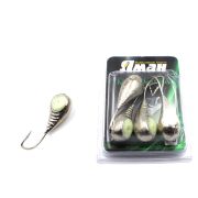 Мормышка "ЯМАН" литая ракушка.,цв.NL с фосф. глазком (уп. 5 шт.)