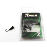 Мормышка "ЯМАН" Немка с отв.,цв.BN, с фосф. пяткой, вес 0,8 г (уп. 5 шт.)