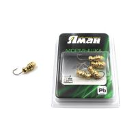 Мормышка "ЯМАН" шмель с отв.,цв.GOLD PLATED, с фосф. пяткой, вес 1,2 г (уп. 5 шт.)