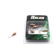 Мормышка "ЯМАН" щелкун с отв.,цв.COPPER PLATED, с фосф. пяткой, вес 0,5 г (уп. 5 шт.)