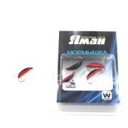 Мормышка вольф"ЯМАН"Супер банан с ушк, р.2,2 вес 0,50 цв.черн/кр.(уп.5 шт.)