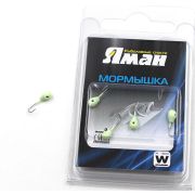 Мормышка вольф"ЯМАН"Капля с отв, р.3, вес 0,30,цв.фосфор  (уп.5 шт.)