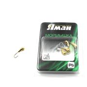 Мормышка "ЯМАН" уралка с отв.,цв.GOLD PLATED, d 4, вес 0,5 г (уп. 5 шт.)