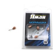 Мормышка вольф"ЯМАН"Капля с фосф. с отв, р.4,5,вес 1,20 цв.медь(уп.5 шт.)