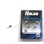 Мормышка вольф"ЯМАН"Капля с фосф. с отв, р.5,5,вес 2,20 цв.золото(уп.5 шт.)