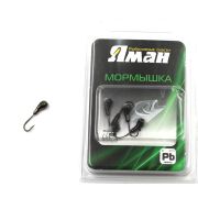 Мормышка "ЯМАН" уралка с отв.,цв.BN, с фосф. пяткой, d 3, вес 0,3 г (уп. 5 шт.)