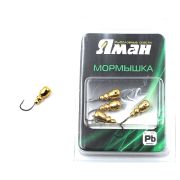 Мормышка "ЯМАН" Немка с отв.,цв.GOLD PLATED, вес 0,8 г (уп. 5 шт.)