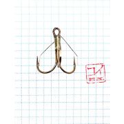 Крючок KOI "WEEDLESS TREBLE HOOK ", размер 1/0 (INT), цвет BN, тройник незацепляйка (5 шт.)/20/