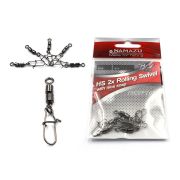Вертлюг двойной с застежкой Namazu HS 2X ROLLING SWIVELS WITH NICE SNAP, цв. BN, р. 5, test-15 кг (у