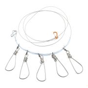 Кукан Namazu металл. трос 2,5 м, d-1,5 мм, 5 карабинов на пруж. (уп. пакет)/45/