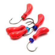 Мормышка литая ЯМАН "Мотылек", вес 0,9 гр., кр. Kumho №86, цв. фц. красный (уп. 5 шт.)