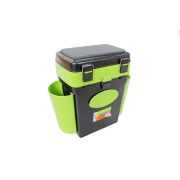 Ящик для зимней рыбалки "FishBox" Helios с навесными карманами, 10 л, зеленый/4/