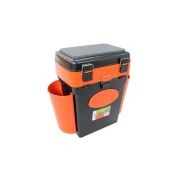 Ящик для зимней рыбалки "FishBox" Helios с навесными карманами, 10 л, оранжевый/4/