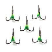 Крючок-тройник светофор Namazu с каплей и камнем, размер 8 (INT), цвет YG (5 шт.)/320/