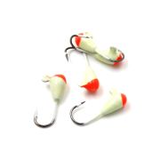 Мормышка "ЯМАН" капля с ушком., цв.19, с красн. пяткой, d 3, вес 0,3 г (уп.5 шт.)