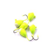 Мормышка "ЯМАН" капля с ушком., цв.01, с фосф. пяткой, d 6, вес 1,4 г (уп.5 шт.)