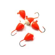 Мормышка "ЯМАН" капля с ушком., цв.04, с фосф. пяткой, d 6, вес 1,4 г (уп.5 шт.)