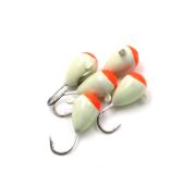 Мормышка "ЯМАН" капля с ушком., цв.19, с красн. пяткой, d 6, вес 1,4 г (уп.5 шт.)