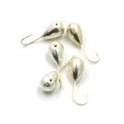 Мормышка "ЯМАН" капля с отв.,цв.SILVER PLATED, d 4, вес 0,45 г (уп. 5 шт.)