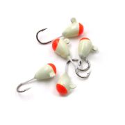 Мормышка "ЯМАН" капля с ушком., цв.19, с красн. пяткой, d 5, вес 0,9 г (уп.5 шт.)