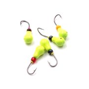 Мормышка литая ЯМАН "Груша", вес 0,5 гр., кр. Kumho №26, цв. фц. желтый (уп. 5 шт.)