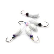 Мормышка литая ЯМАН "Жучок", вес 0,5 гр., кр. Kumho №27, цв. бел. с/накопит. (уп. 5 шт.)
