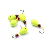 Мормышка литая ЯМАН "Капля", вес 0,6 гр., кр. Kumho №28, цв. фц. желтый (уп. 5 шт.)