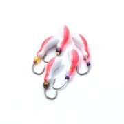 Мормышка литая ЯМАН "Мотылек", вес 0,7 гр., кр. Kumho №58, цв. фц. красный с/накопит. (уп. 5 шт.)