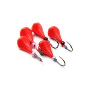 Мормышка литая ЯМАН "Окуневка", вес 0,9 гр., кр. Kumho №53, цв. фц. красный (уп. 5 шт.)