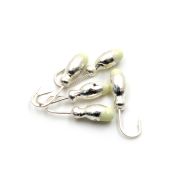 Мормышка "ЯМАН" щелкун с отв.,цв.SILVER PLATED, с фосф. пяткой, вес 0,5 г (уп. 5 шт.)