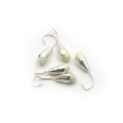Мормышка "ЯМАН" капля с отв.,цв.SILVER PLATED, с фосф. пяткой, d 3, вес 0,2 г (уп. 5 шт.)