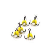 Крючок-тройник ЯМАН с камнем, размер 16 (INT), цвет ФЖ (5 шт.)