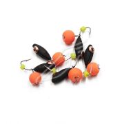 Мормышка вольф. безнасадочная "ЯМАН" Овсинка с медной коронкой, d-4 мм, вес 1,1 г, с красным неоновы